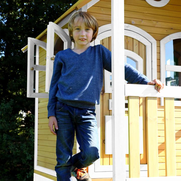 Immagine prodotto Axi Stef Playhouse marrone/bianco con scivolo viola