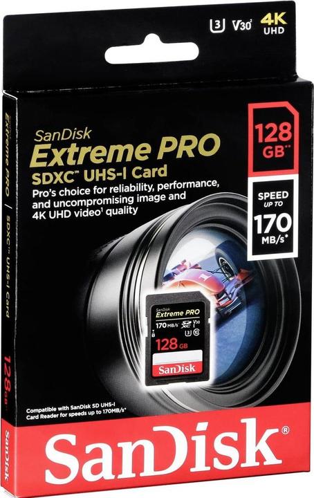 Immagine prodotto SanDisk Extreme Pro (128 GB, SDXC, U3, UHS-I)