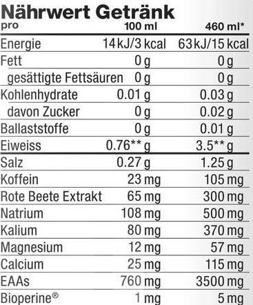 Nährwerte und Zutaten Ka-Ex Go Boost+ (1 x)