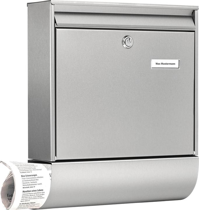 Produktbild Burg Wächter Briefkasten-Set Edelstahl BxHxT 362/422/100 mm Borkum 38770 NI mit Klappe Zeitungsbox Ö