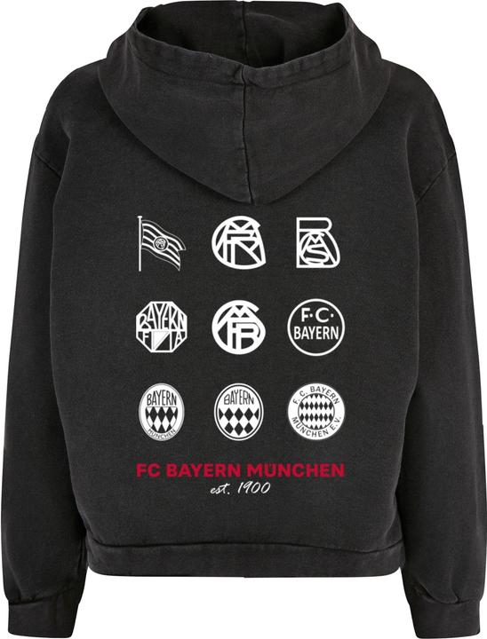 Produktbild FC Bayern München Ladies Logo History Acid Washed Oversized Hoody - 131347 (XS)