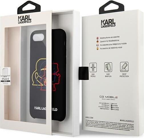 Produktbild Karl Lagerfeld case for iPhone 7 / 8 / SE 2020 / SE 2022 KLHCI8SLGKBK hard case black Silicone Tripl (Apple iPhone 7, Apple iPhone 8, Apple iPhone SE (2nd Gen), Apple iPhone SE (3rd Gen))