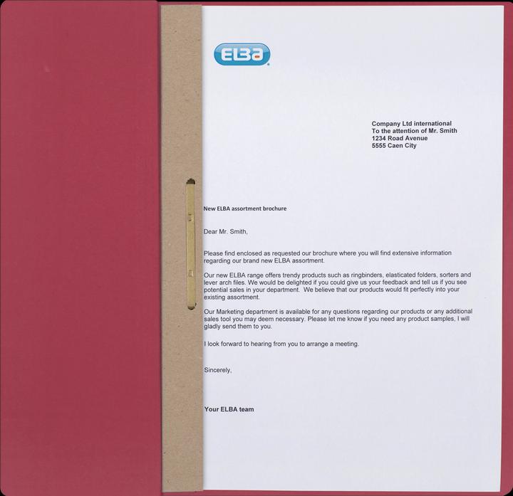 Produktbild Elba Einhakhefter aus Karton, rot, Behördenheftung halber Vorderdeckel (A4, 1 x)