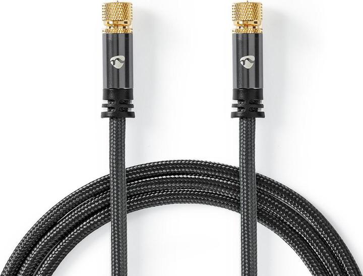 Produktbild Nedis Satelliten- und Antennenkabel | F Stecker | F Stecker | Vergoldet | 75 Ohm | 4-fach geschirmt (75 dB, Antennenkabel)