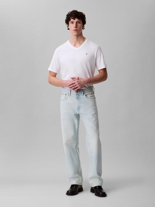 Actual product image Calvin Klein Jeans Ss Smooth Cttn Solid Vneck Tee (L)