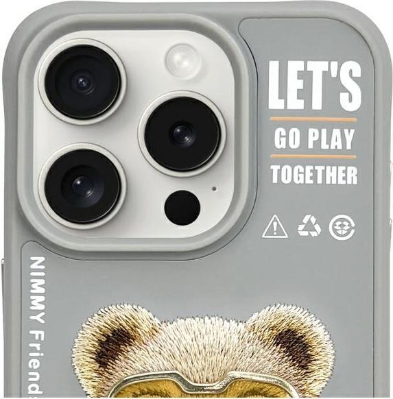 Produktbild Nimmy case iPhone 15 Pro Max 6.7" gray Cool&Cute 2.0 Bear (Apple iPhone 15 Pro Max)