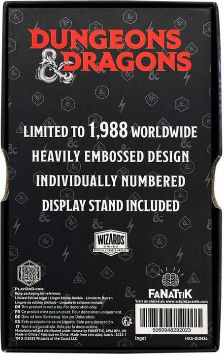 Produktbild Fanattik Dungeons & Dragons Lingot 50th Anniversary Spider Queen Limited Edition