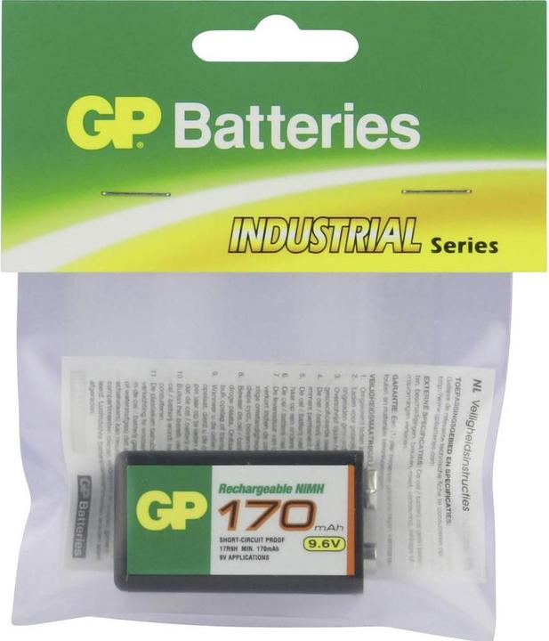 Actual product image GP Batteries 9 V block battery NiMH 6LR61 170 (1 pcs., 9V Block, 170 mAh)