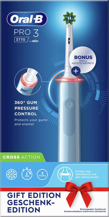 Productafbeelding Oral-B PRO 3 3770 elektrische tandenborstel, blauw (Oscillerende tandenborstel)