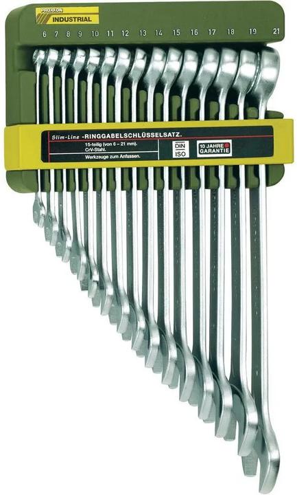 Actual product image Proxxon Combination open-ended spanner set 15 pieces (19 mm, 6 mm, 12 mm, 14 mm, 16 mm, 10 mm, 21 mm, 18 mm, 7 mm, 17 mm, 11 mm, 15 mm, 8 mm, 9 mm, 13 mm, 20 mm)