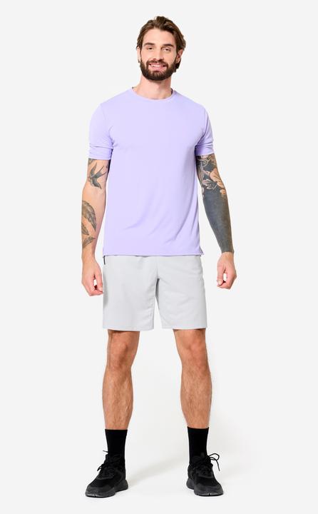 Actual product image Domyos Shorts Herren atmungsaktiv Reissverschlusstaschen - hellgrau (M)
