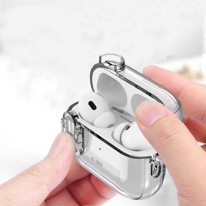 Actual product image Tech-Protect Headphone case Apple SLIM HOOK APPLE AIRPODS PRO 1 / 2 Transparent (Headphone bag)