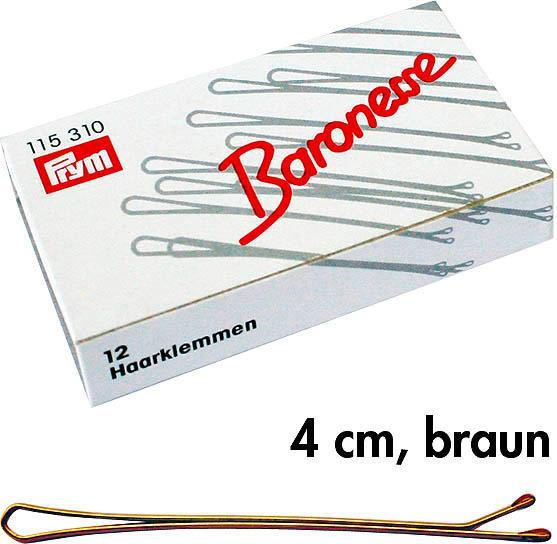 Baronesse Klemmen 120er Box 4cm braun BA (12 Stk.)