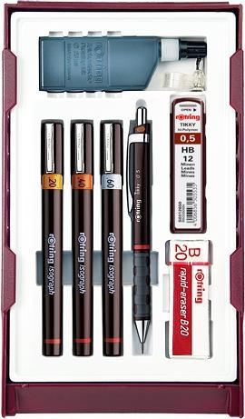 Image du produit Rotring Set de stylos à encre de Chine Isograph College (Multicolore, 3 x)