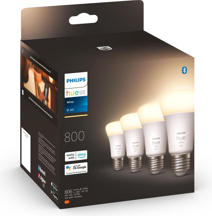 Productafbeelding Philips Hue Tint wit (E27, 9 W, 806 lm, 4 x, F)