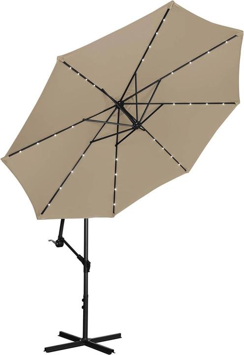 Produktbild Uniprodo Ampelschirm Sonnenschirm Pendelschirm Ø 300 cm neigbar UPF 50+ LED-Beleuchtung (2.70 m)