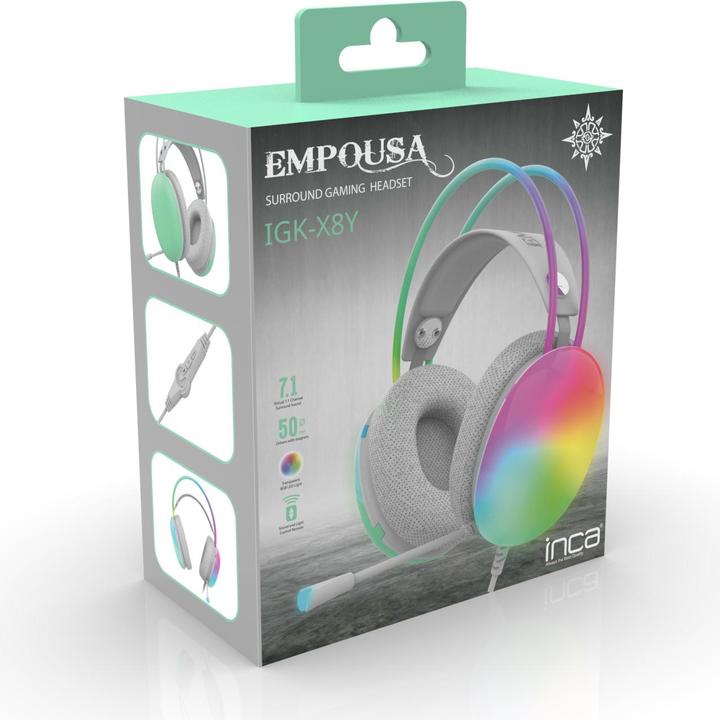 Produktbild Inca Gaming Headset IGK-X8Y 7.1, USB, RGB-LED, türkis (Kabelgebunden)