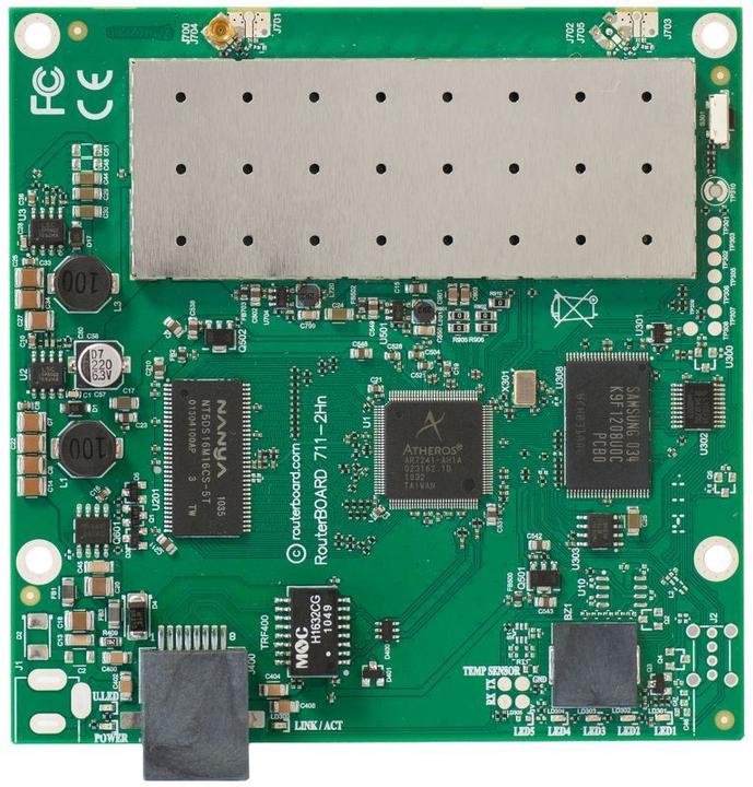 Produktbild MikroTik RB711-2HND | WLAN-Router | 2,4 GHz, 1x RJ45 100Mb/s, 1x MMCX