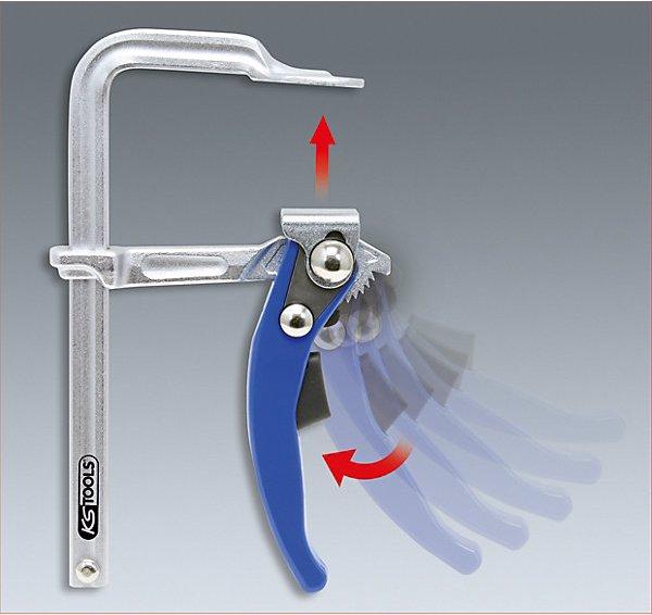 Produktbild KS Tools Ganzstahl-Schnellspann-Schraubzwinge (600 mm)