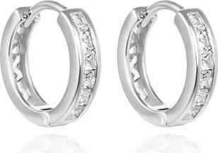 Agato Sparkling silver hoop earrings AGUC3469