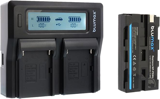 Produktbild Blumax Dualcharger ink. Aufsatz f?r Sony FM50 (Kamera Akku Ladegerät)