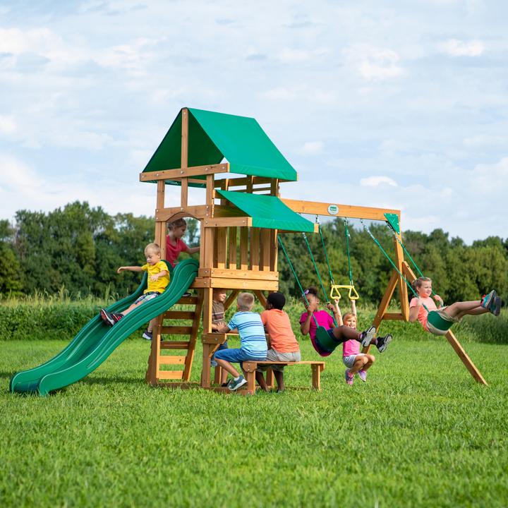 Produktbild Backyard Discovery Belmont Spielturm mit Schaukeln und Rutsche