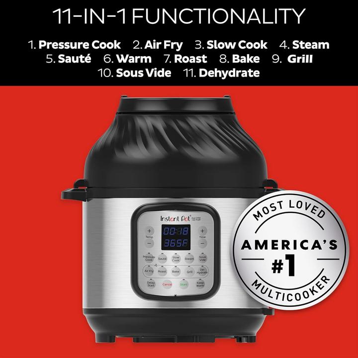 Actual product image Instant Pot Duo Crisp 7,6L multicooker met airfryer 11-in-1 - snelkookpan - pressure cooker - rijstkoker - s