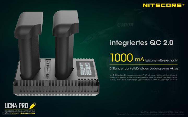 Actual product image Nitecore UCN4 PRO - für Canon Cameras (Camera battery charger)