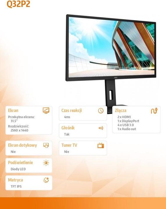 Productafbeelding AOC Q32P2 (2560 x 1440 pixels, 31.50")
