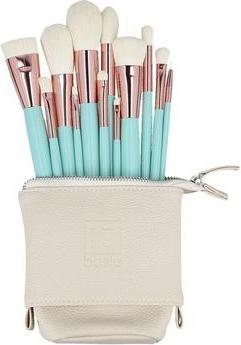 Ilu Basic Set 12 pennelli da trucco con borsa turchese (Set)