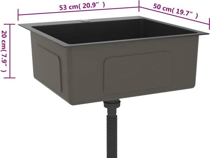 Produktbild VidaXL Kolumbus (Einbauspüle, 50 cm, 53 cm)