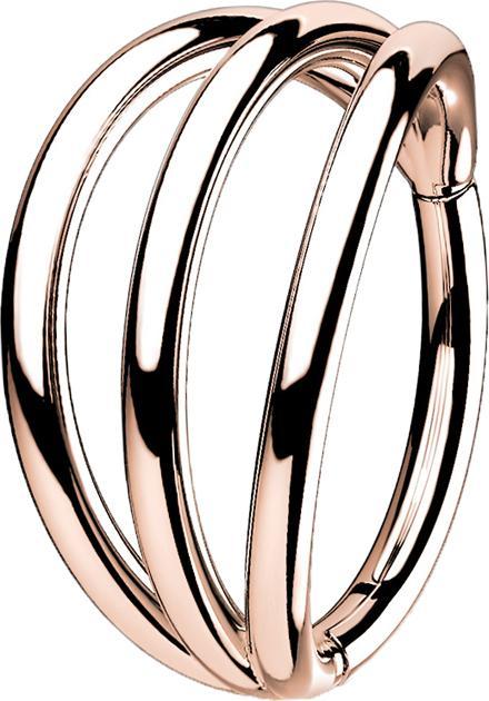 Star Piercing Micro Segmentring klappbar rosegold drei Ringe (Titan G23, ohne Messing)