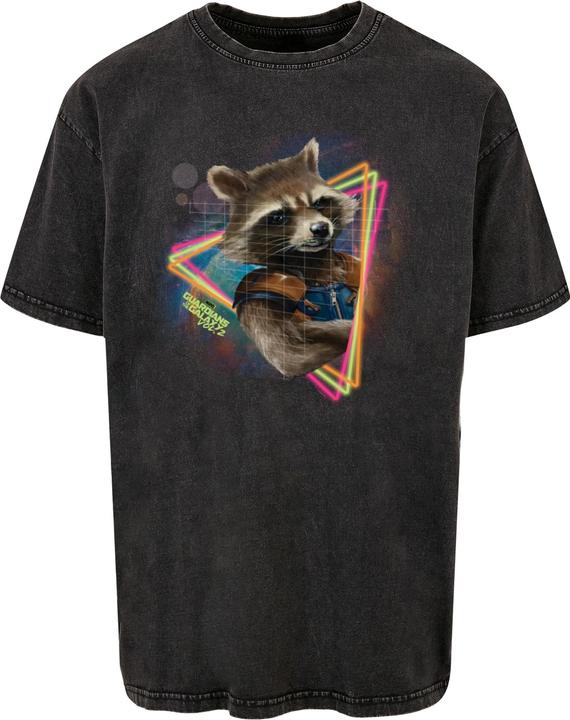 Image du produit Absolute Cult Guardians Of The Galaxy Vol.2 - Tee surdimensionné Neon Rocket Acid Washed - 115071 (L)