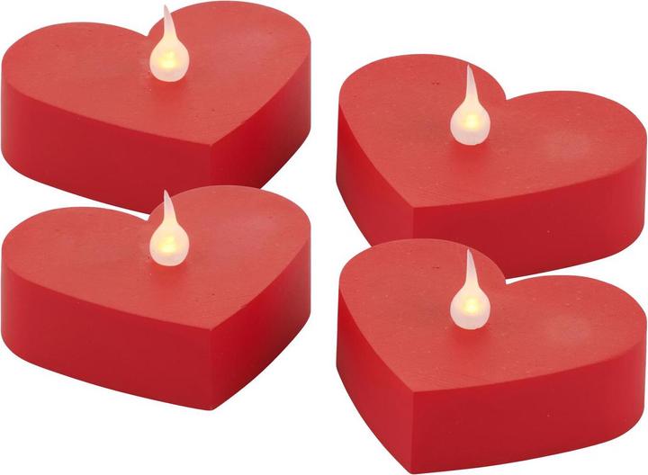 Produktbild Sirius LED-Teelichter Elise Herz, 4er Set, Rot