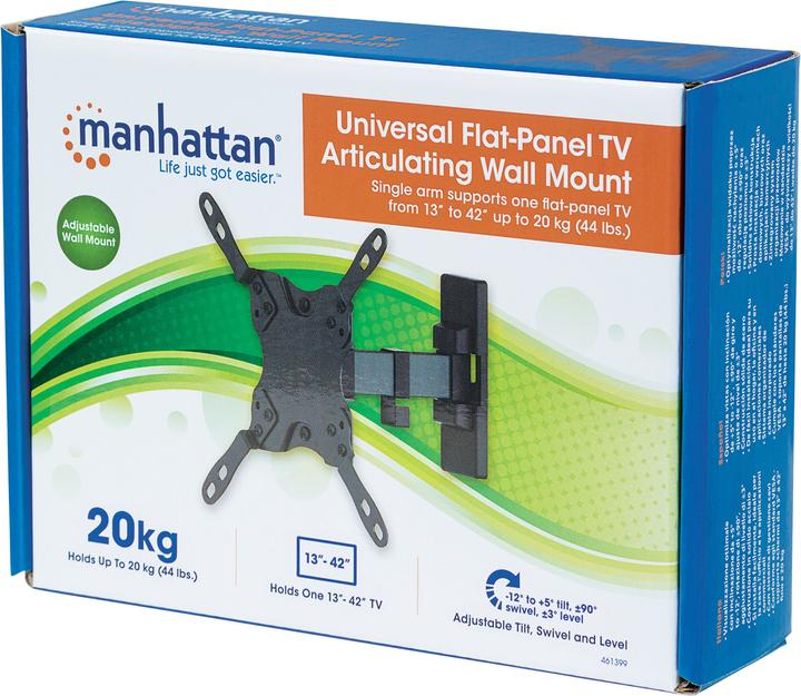 Actual product image Manhattan Universal Flat-Panel TV Articulating Wall Mount (Wall, 43", 20 kg)