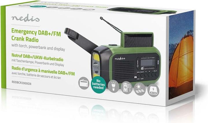 Actual product image Nedis Emergency radio | Portable version | DAB+ / FM | Battery-powered / Hand crank / Solar power (DAB+, FM)