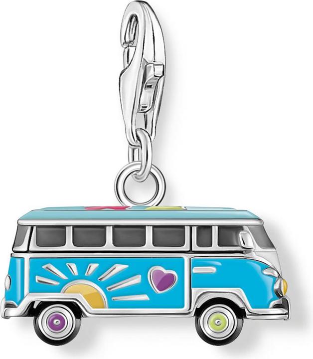 Thomas Sabo Charm-Anhänger Original Volkswagen Hippie Bus Silber (Emaille, Silber 925)