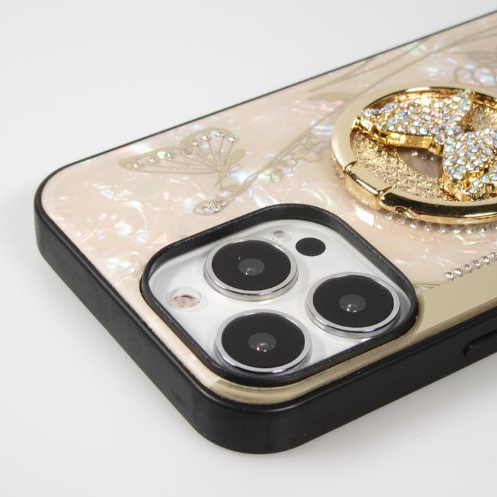 Produktbild PhoneLook Hülle Perlmutt Schmetterling Strass mit Videounterstützung (Apple iPhone 13 Pro Max)