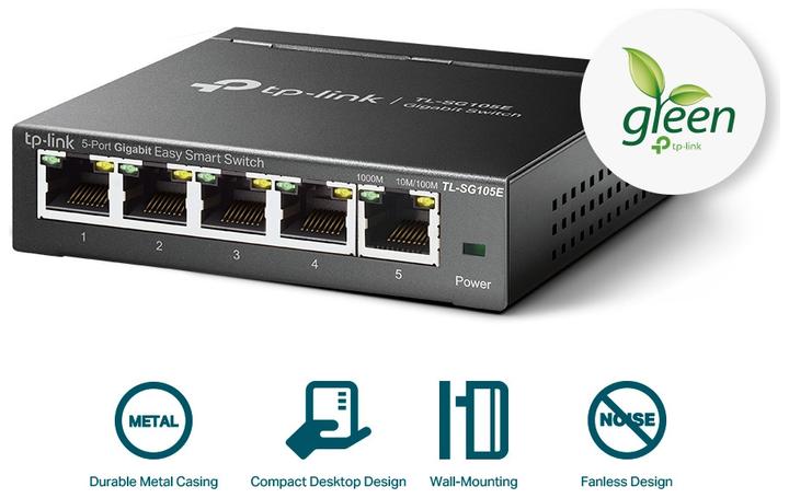 Actual product image TP-Link Tl-Sg105e (5 Ports)