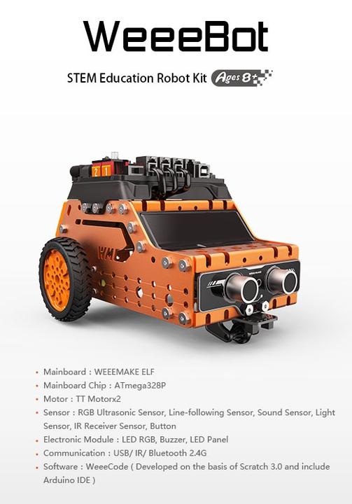 Actual product image Weeemake WeeeBot mini STEM Robot Kit