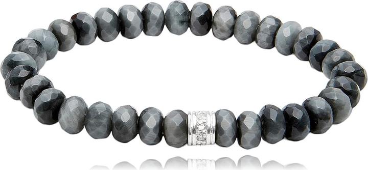 Immagine prodotto Leyda Bracciale a occhi di gatto con argento e zirconi (Argento 925, Pietra, pietra sintetica)