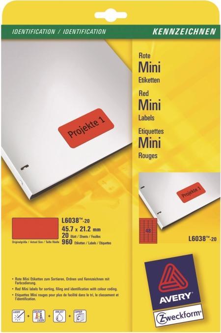 Actual product image Avery Farbige Etiketten, ablösbar
