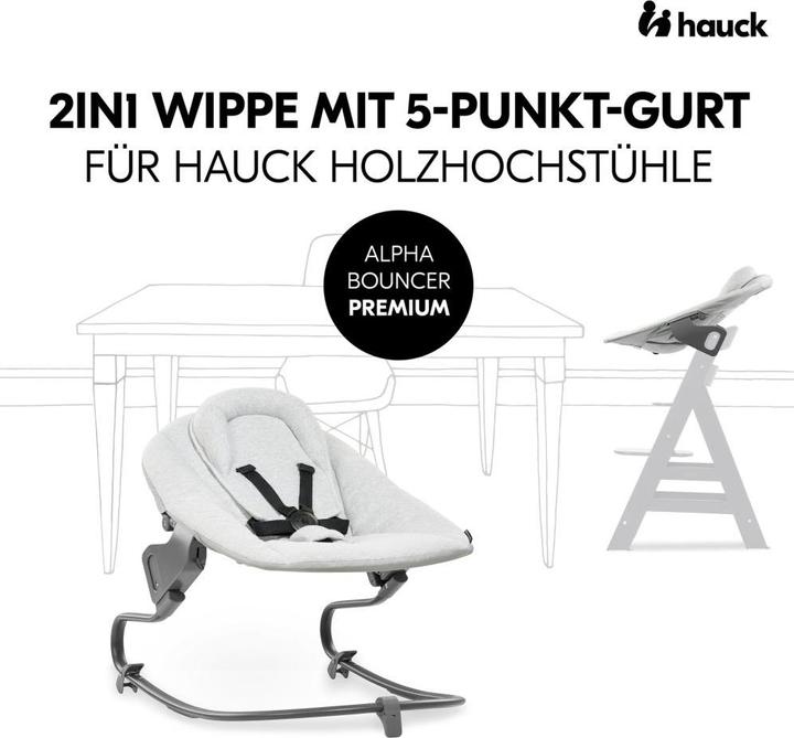 Actual product image Hauck Highchairs Alpha Plus Grey 4-piece Newbornset Light Grey - (Highchair)