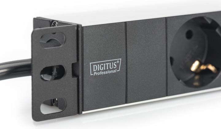 Immagine prodotto Digitus Striscia della presa 3-fold 25.4cm 10 pollici nero incl. staffa di installazione (3 x, CEE 7/3, 2 m)
