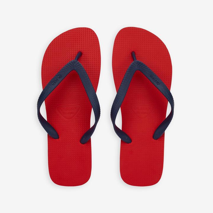 Actual product image Olaian Men's toe sandals 500 red (40)
