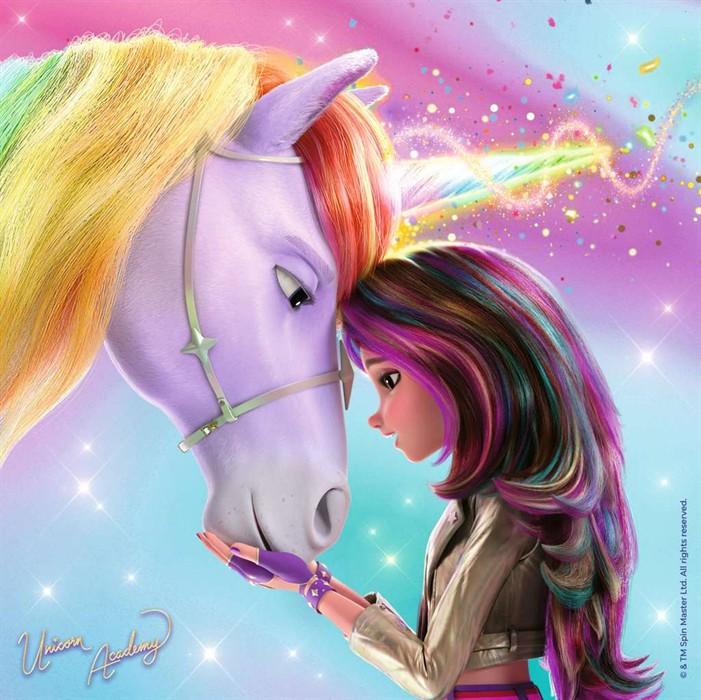 Produktbild Unicorn Academy Kinderpuzzle - 12004163 - Puzzle für Kinder ab 5 Jahren, mit 3x49 (49 Teile)
