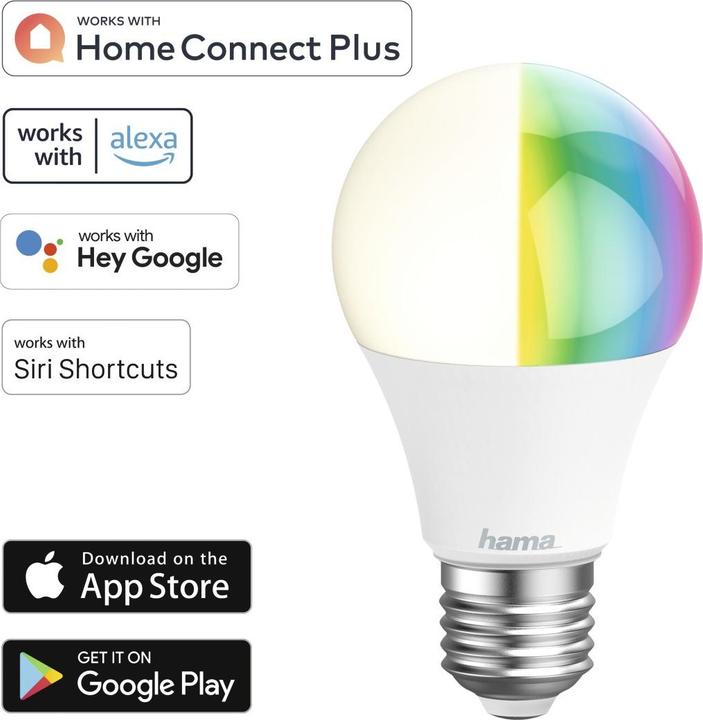 Etichetta energetica Hama Lampada LED WLAN (E27, 10 W, 806 lm, 1 x, G)