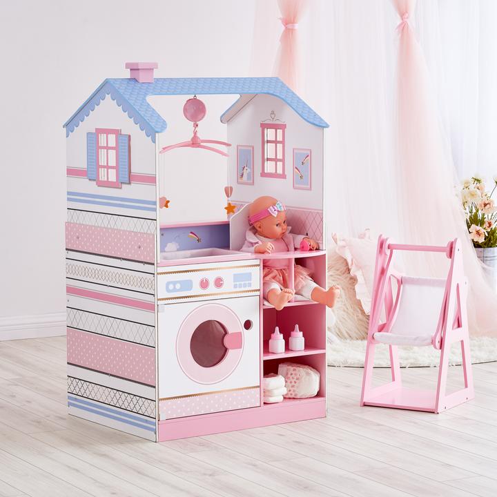 Image du produit Teamson Olivia's Little World Wickelstation fr Baby-Puppen mit Aufbewahrung Puppenhaus, Rosa
