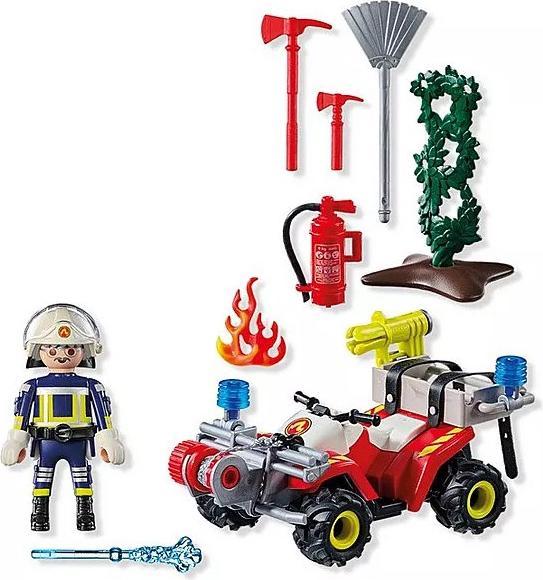 Actual product image Playmobil Quad fire brigade extinguishes hedge fire (71825, Playmobil Action Heroes)