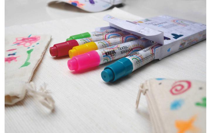 Actual product image Kreul Textile Marker Junior (Yellow, Neon pink, Light green, Light blue, 4 mm, 5 x)